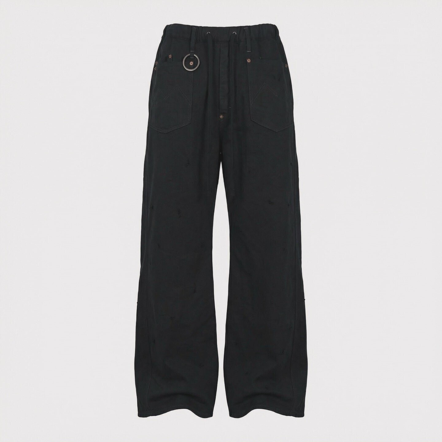 MINUS Home Wide Jeans With Damaged(INLAY DENIM) BLACK