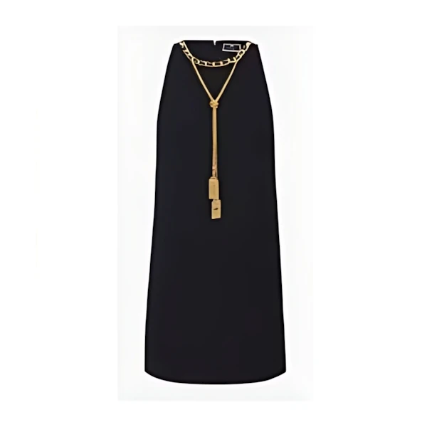 Elisabetta Franchi Crêpe boxy mini-dress with necklace