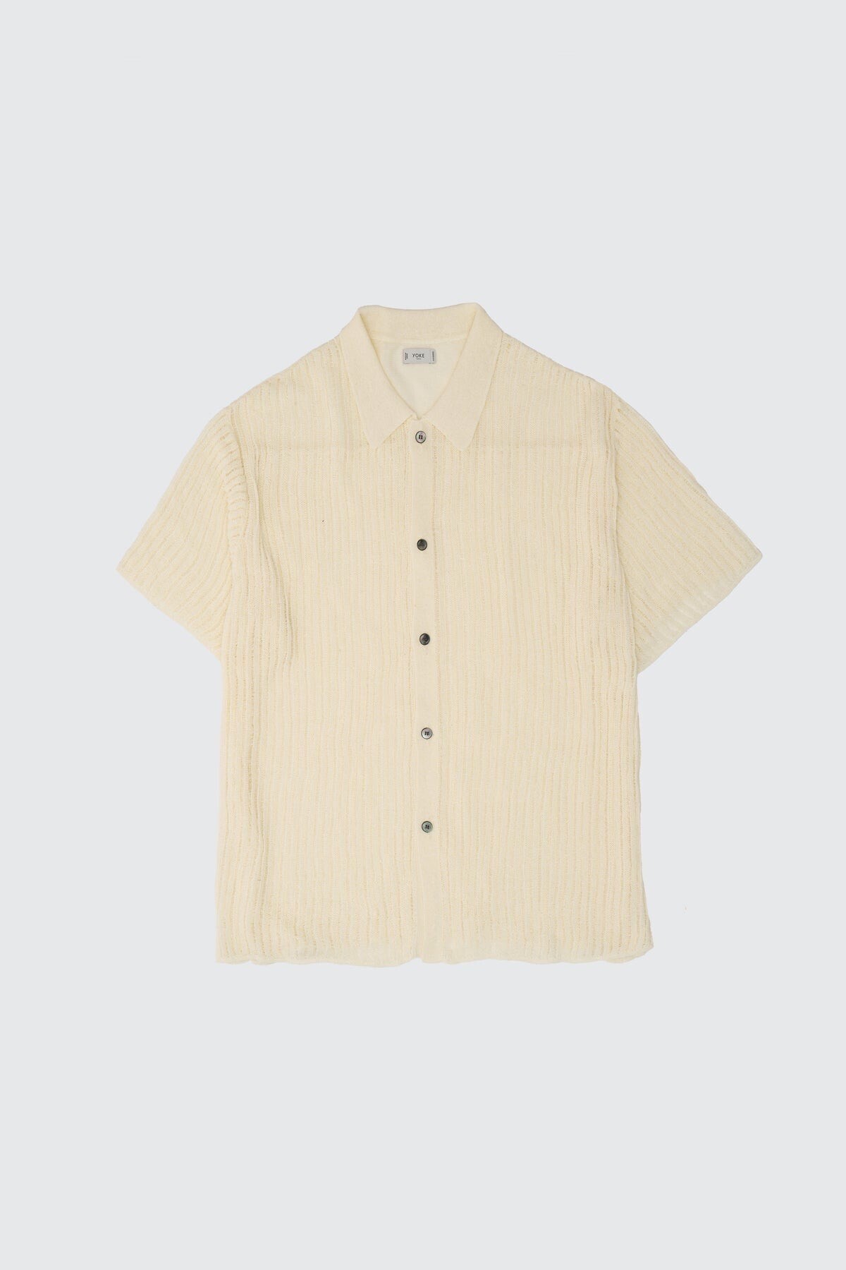 YOKE Cotton Nylon Hard Twist Rib Knit Sheer Shirt