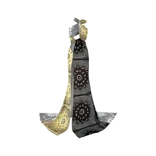 THE ATTICO "DARA" MULTICOLOR BANDANA LONG DRESS