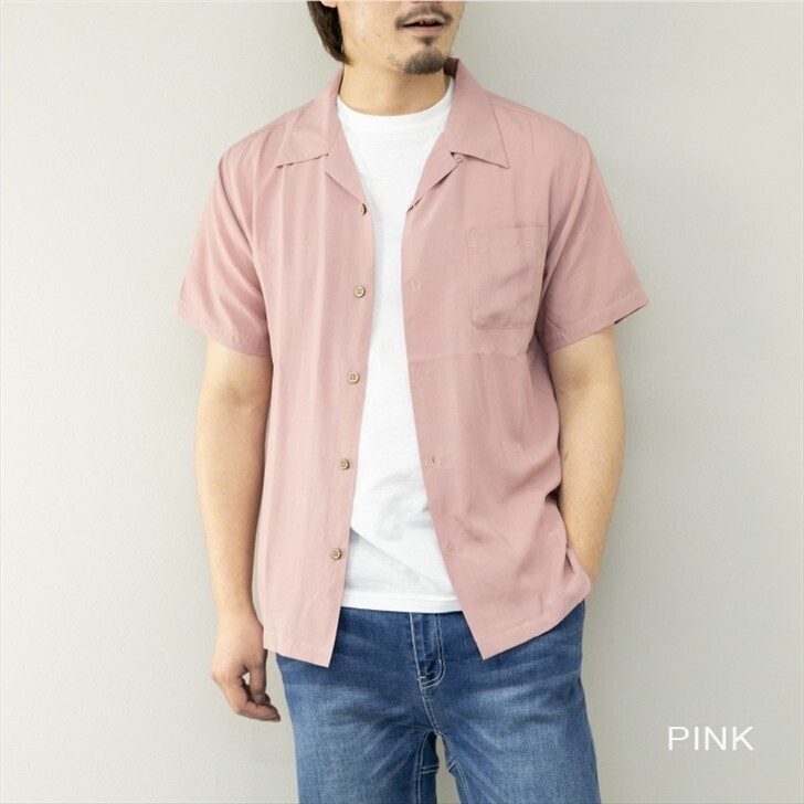 Nylaus レーヨンオープンシャツ