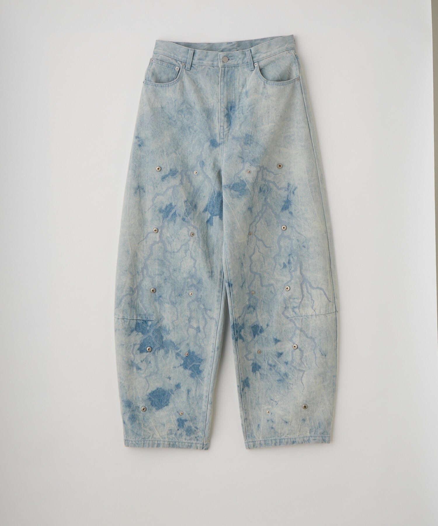 GRANCY ButtonDesign Graphic WideDenimPants