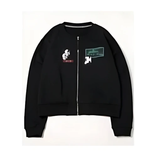 AIVER カットオフパッチ ショートフルジップスウェット