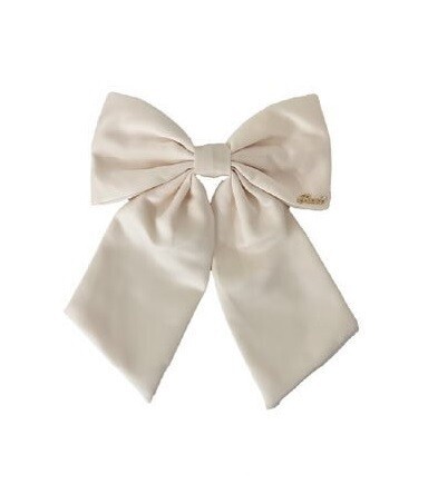 Rosé Muse satin ribbon barrette