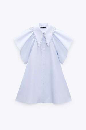 ZARA ピーターパンカラー ポプリン ワンピース