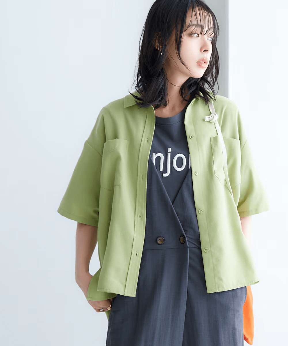 nissen 麻混涼やかドライエックスサファリシャツ