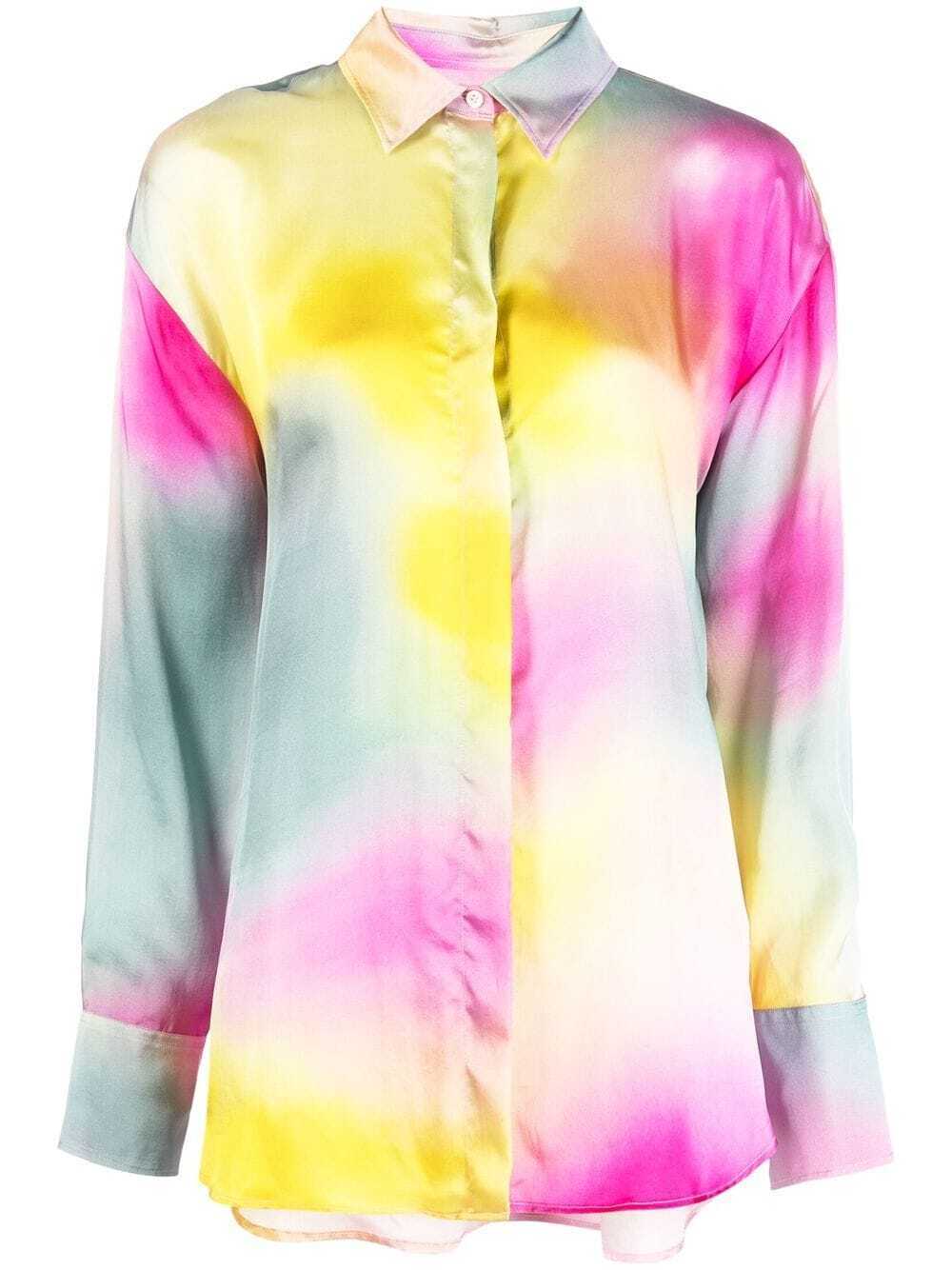MSGM tie-dye print satin shirt