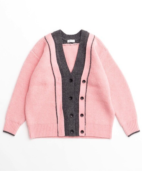 MAISON SPECIAL Double Color Layered Knit Cardigan