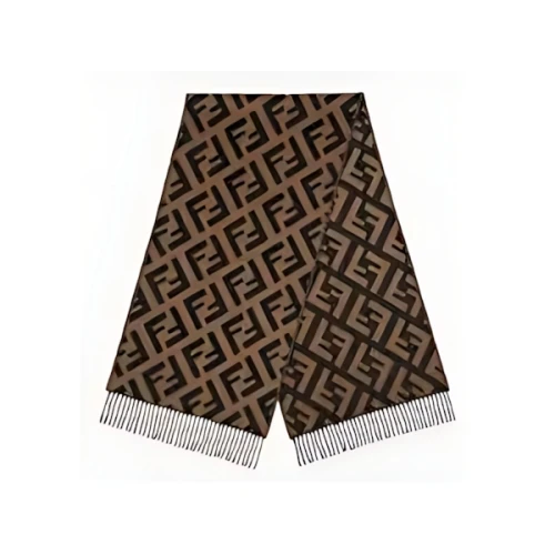 FENDI FFスカーフ ブラウンカシミア スカーフ