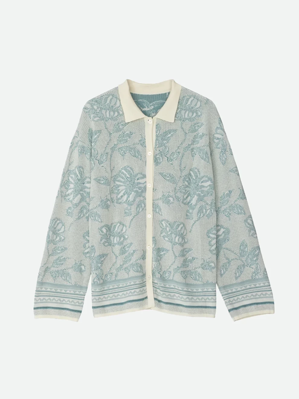 NOUNLESS REVERSIBLE JACQUARD KNIT SHIRT
