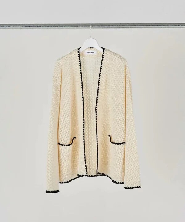 DISCOVERED SHELL STITCH MESH KNIT CARDIGAN(3色)