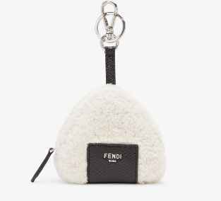 FENDI Key ring White sheepskin key case