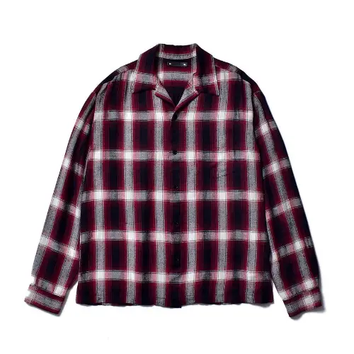 MINEDENIM RS.Nep Check Open Collar L/S SH