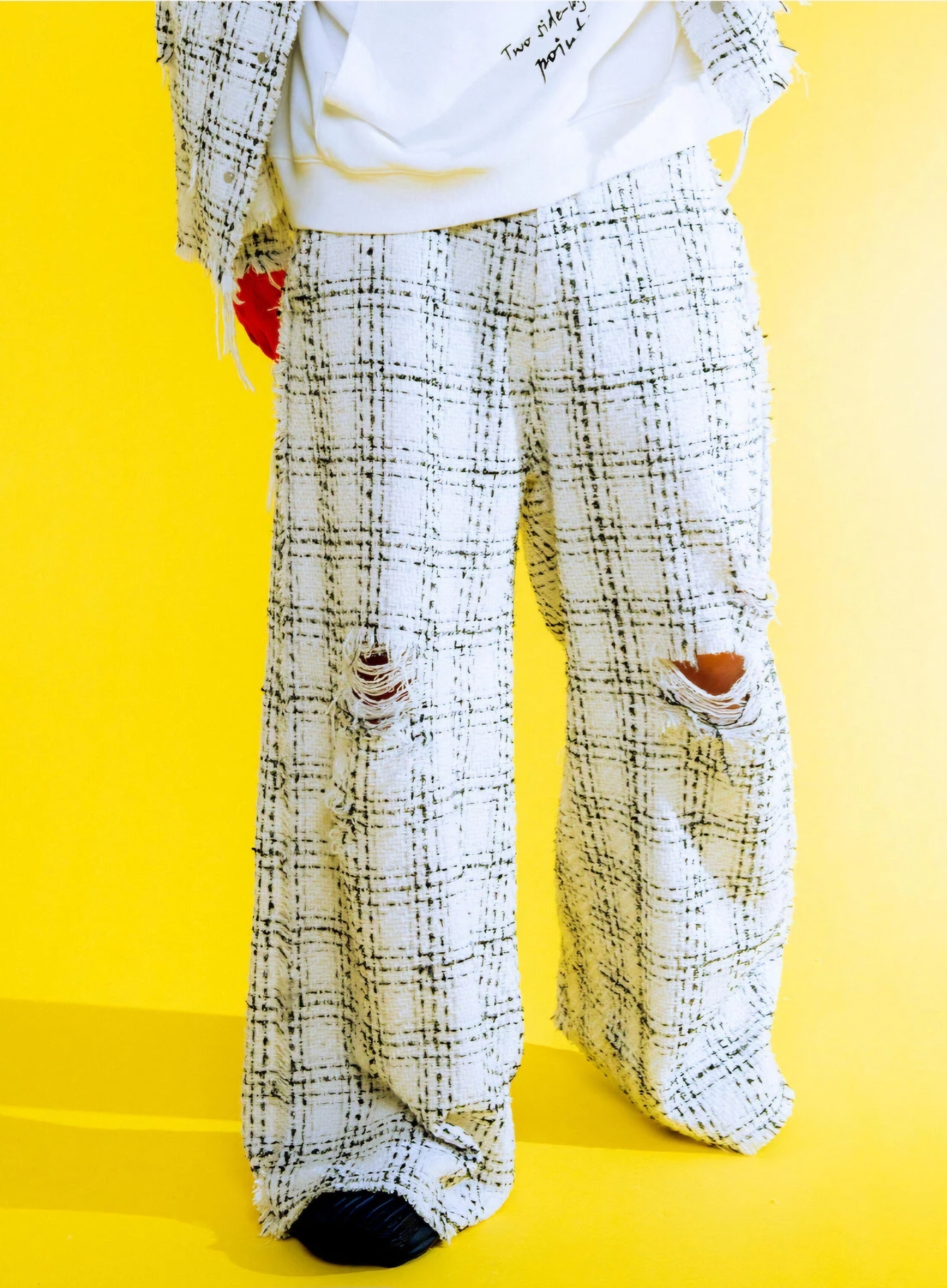 DankeSchon DAMEGE TWEED WIDE PANTS