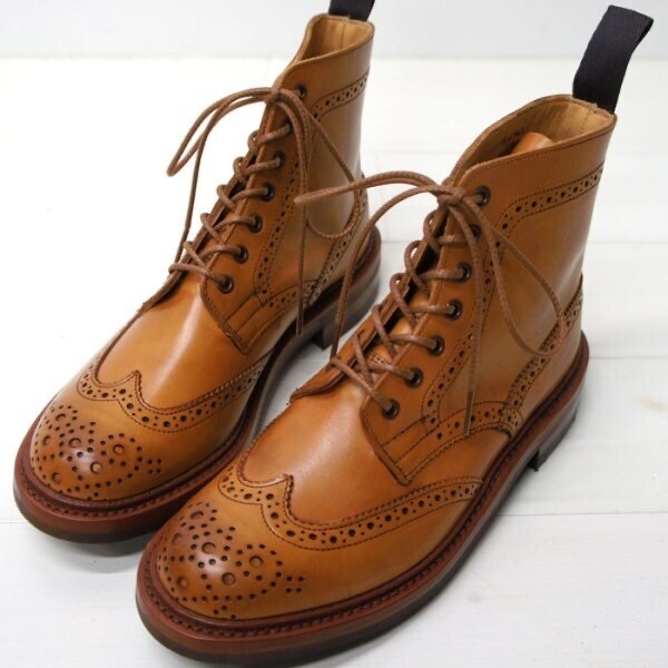 Tricker's カントリー ブローグブーツ（ダイナイトソール）/1001 Burnished（1001バーニッシュド）