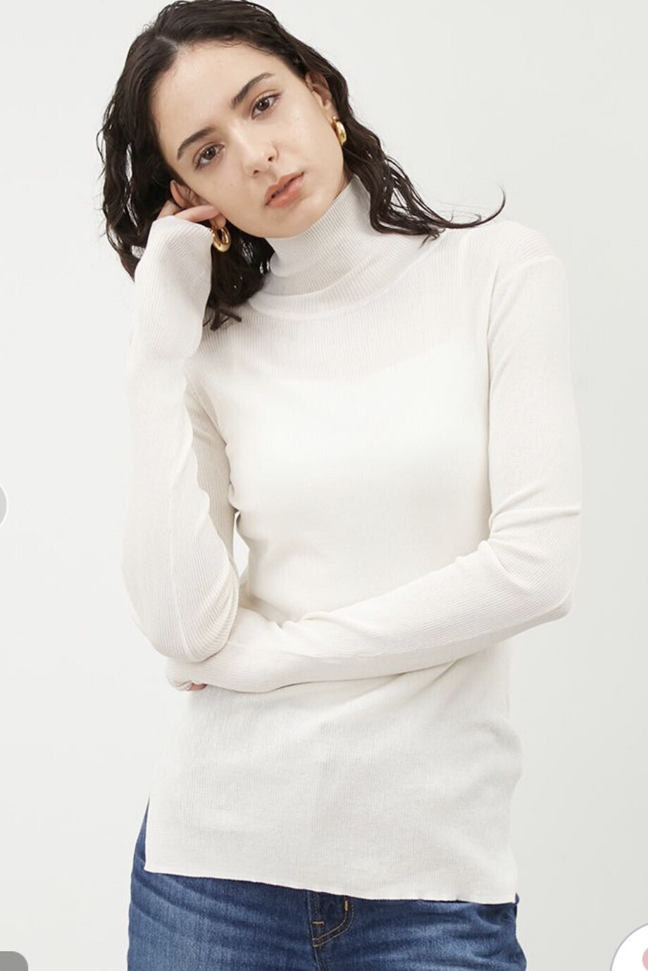 Mila Owen シアーリブタートルニットプルオーバー
