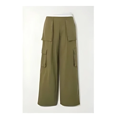 Alexander Wang コットンリップストップ ワイドカーゴパンツ ストレッチジャージートリム