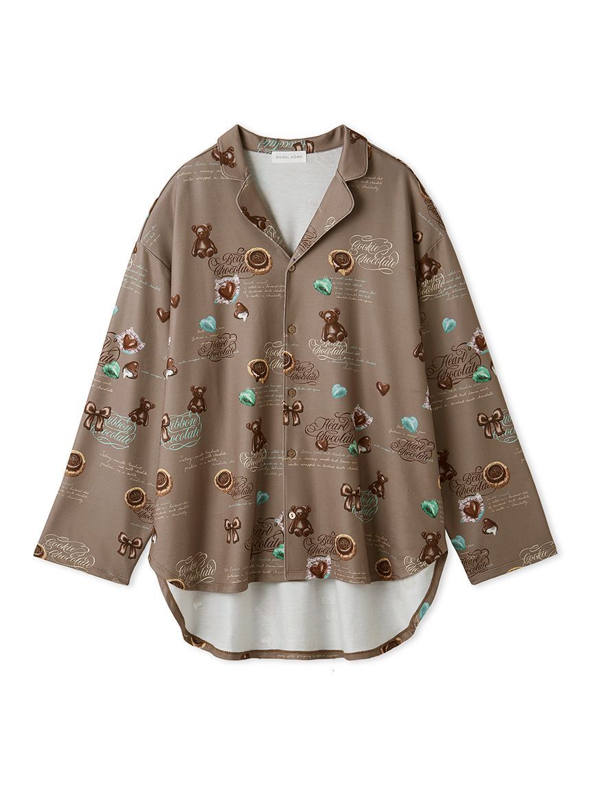 SNIDEL HOME チョコモチーフ開襟シャツ