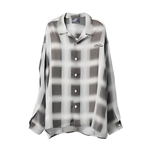 HYAKKI Moire Check Shirts White