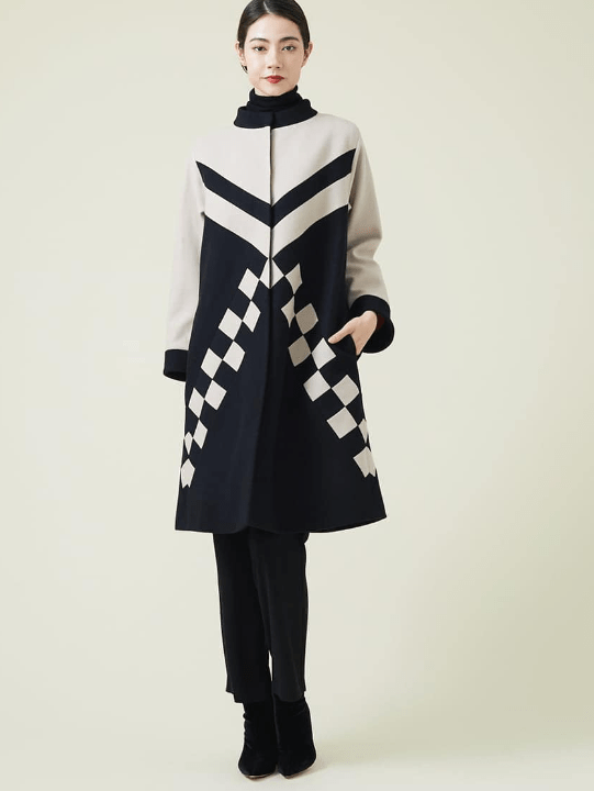 Sybilla 【MONOTONE】モノトーンジオメトリックコート
