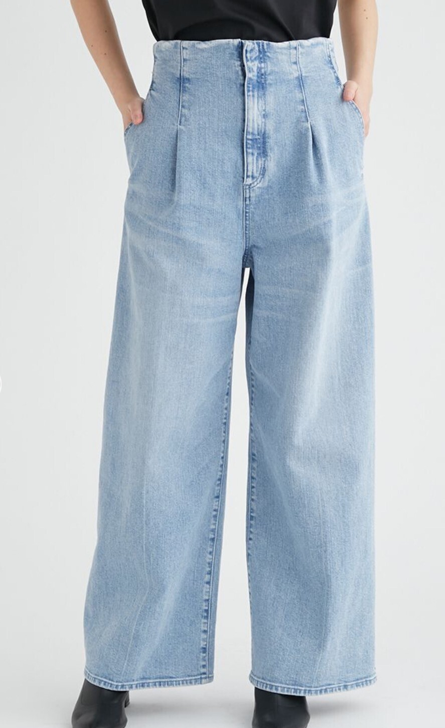CELFORD ハイウエストワイドデニムパンツ