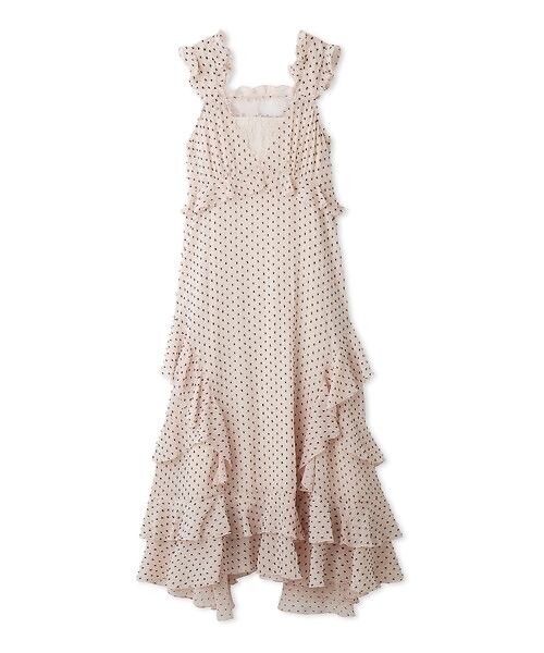 Lily Brown ラッフルフリルロングドレス