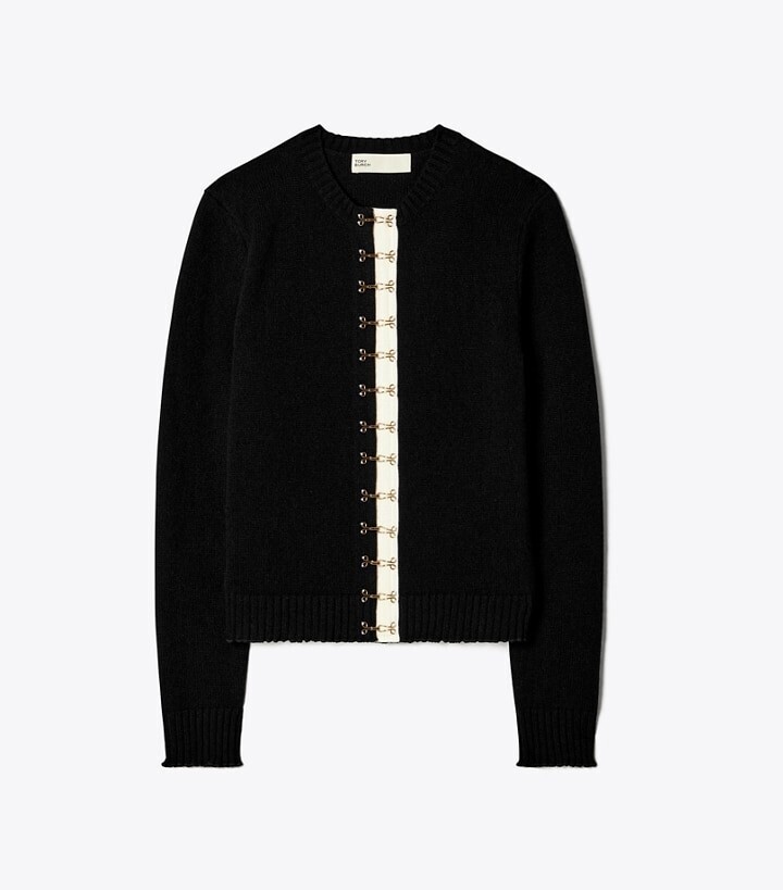 Tory Burch HOOK-AND-EYE CASHMERE CARDIGAN