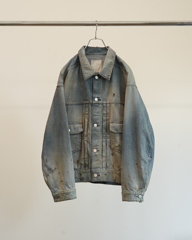 ANCELLM AGING DENIM JACKET (L.INDIGO) ANC-JK49