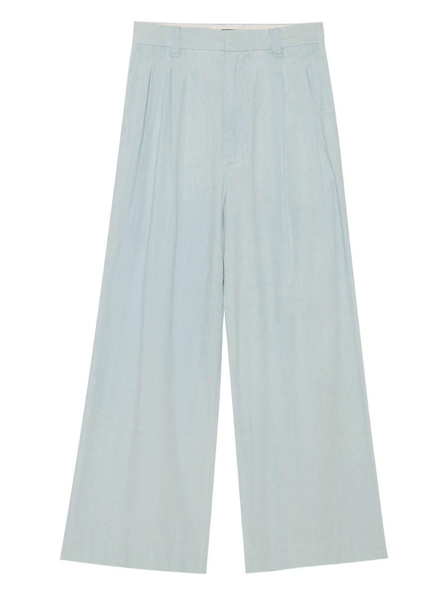 MADISON BLUE PLEATED WIDE LEG PT CHAMBRAY（
