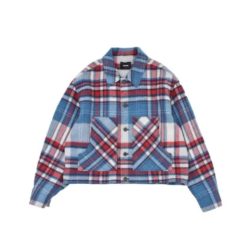 WE11DONE BLUE CHECK COACH JACKET