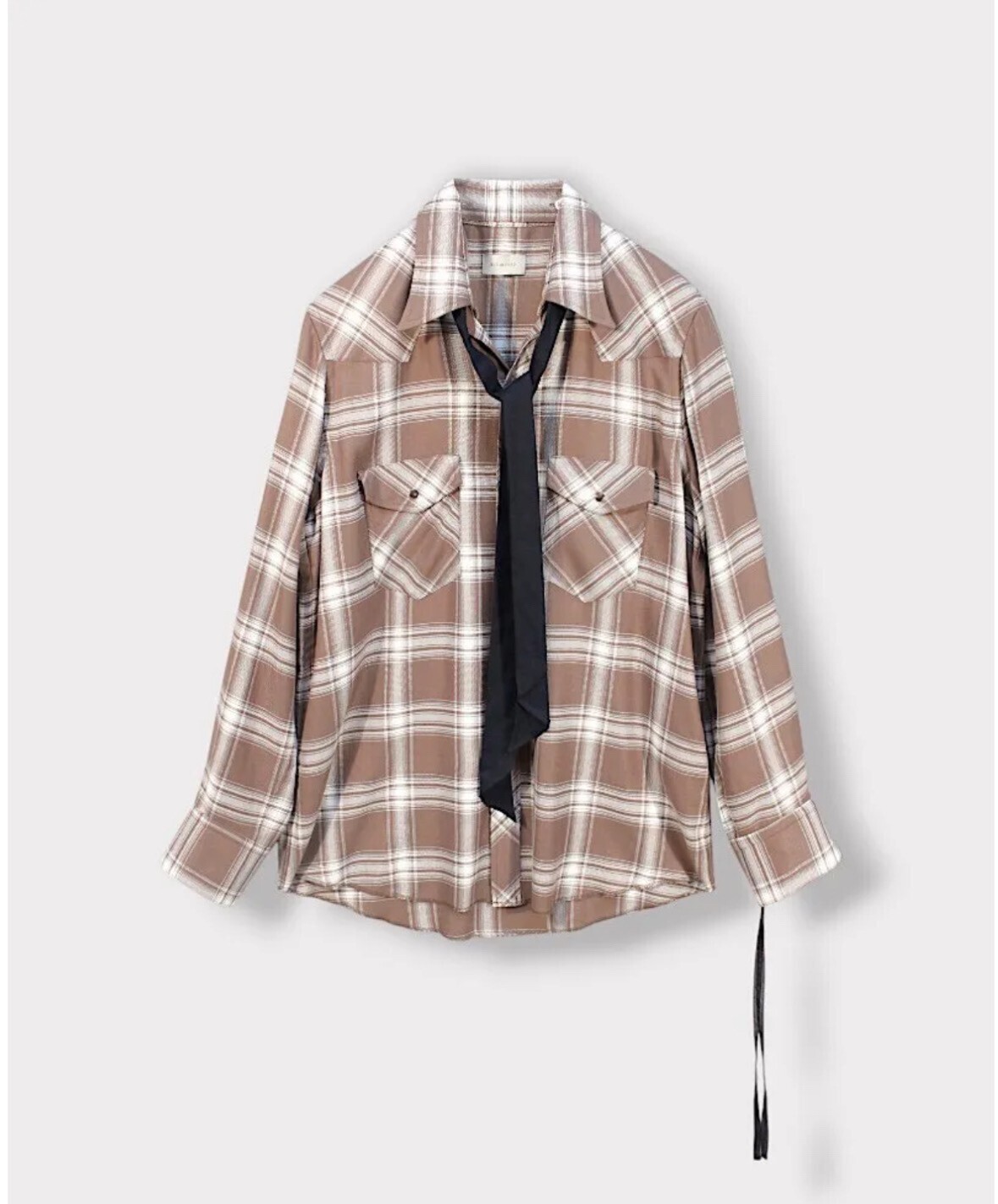 BED j.w. FORD Ombre-check Bow Collar Western Shirts