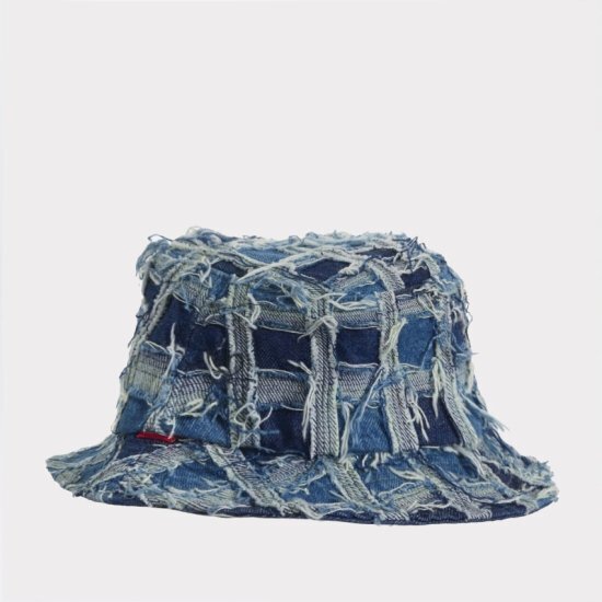 Supreme Frayed Patchwork Denim Crusher Hat