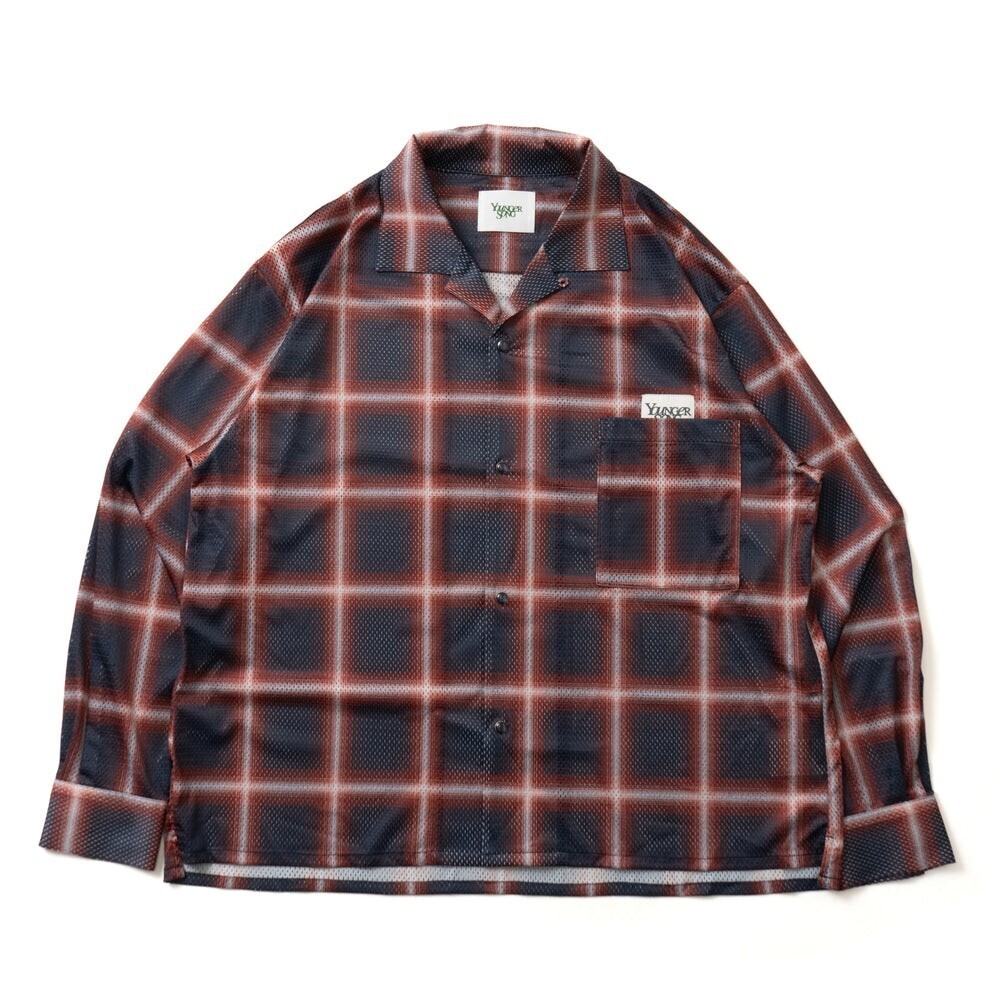 younger song mesh ombre check shirt