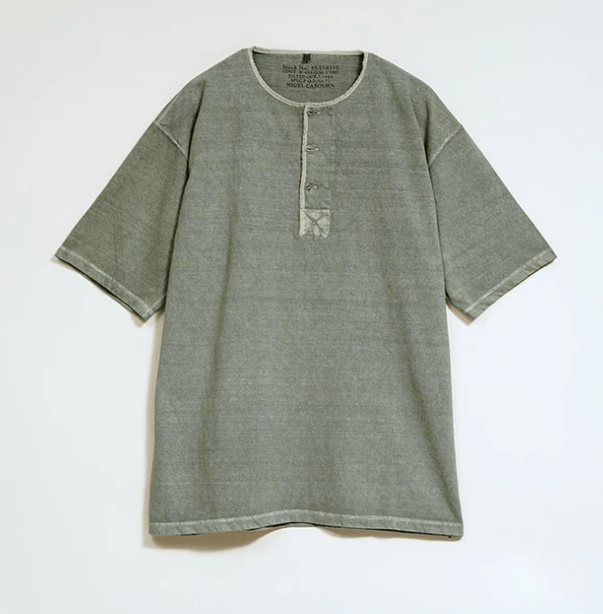 Nigel Cabourn 50s ヘンリーネックシャツ - ピグメント