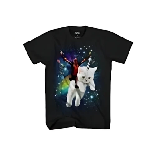Marvel デッドプール 宇宙旅行 ユニコーン キティ 大人用Tシャツ