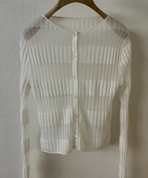CASA FLINE 2wayシースルーボーダーカーディガン
