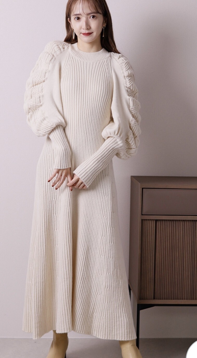 LADYMADE ケーブルスリーブニットOP