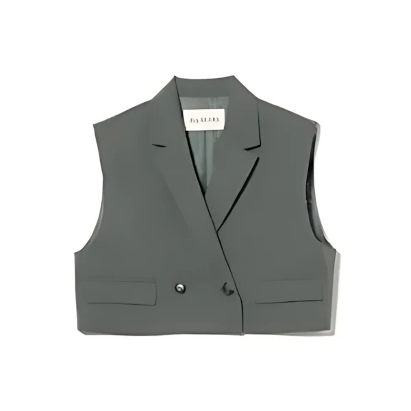BEAMS テーラードカラー クロップド ジレ