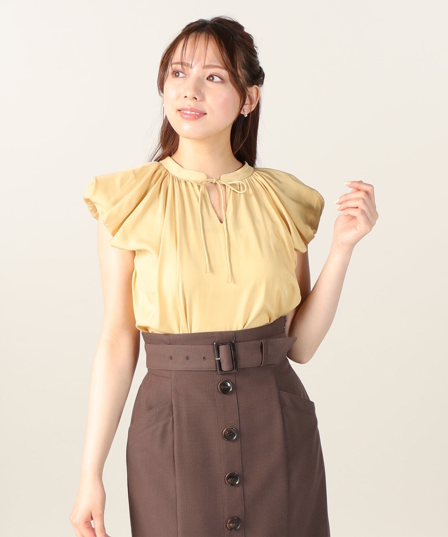 LAISSE PASSE ボリュームスリーブブラウス