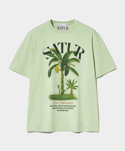 SATUR Banana Tree Graphic Short-sleeved T-shirt