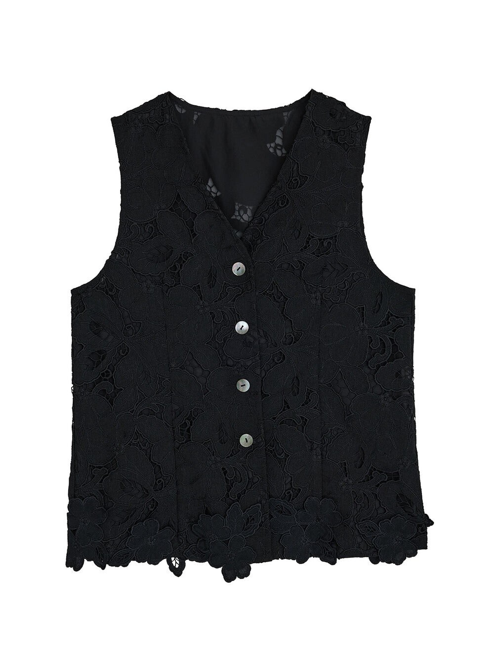 AMERI VINTAGE MEDI CUTWORK 3D LACE MOTIF VEST