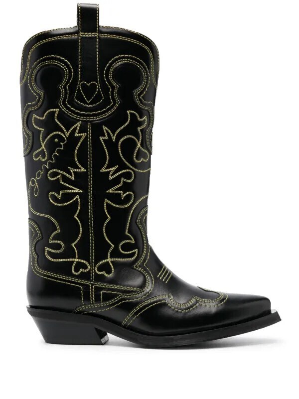 GANNI 45mm western leather boots
