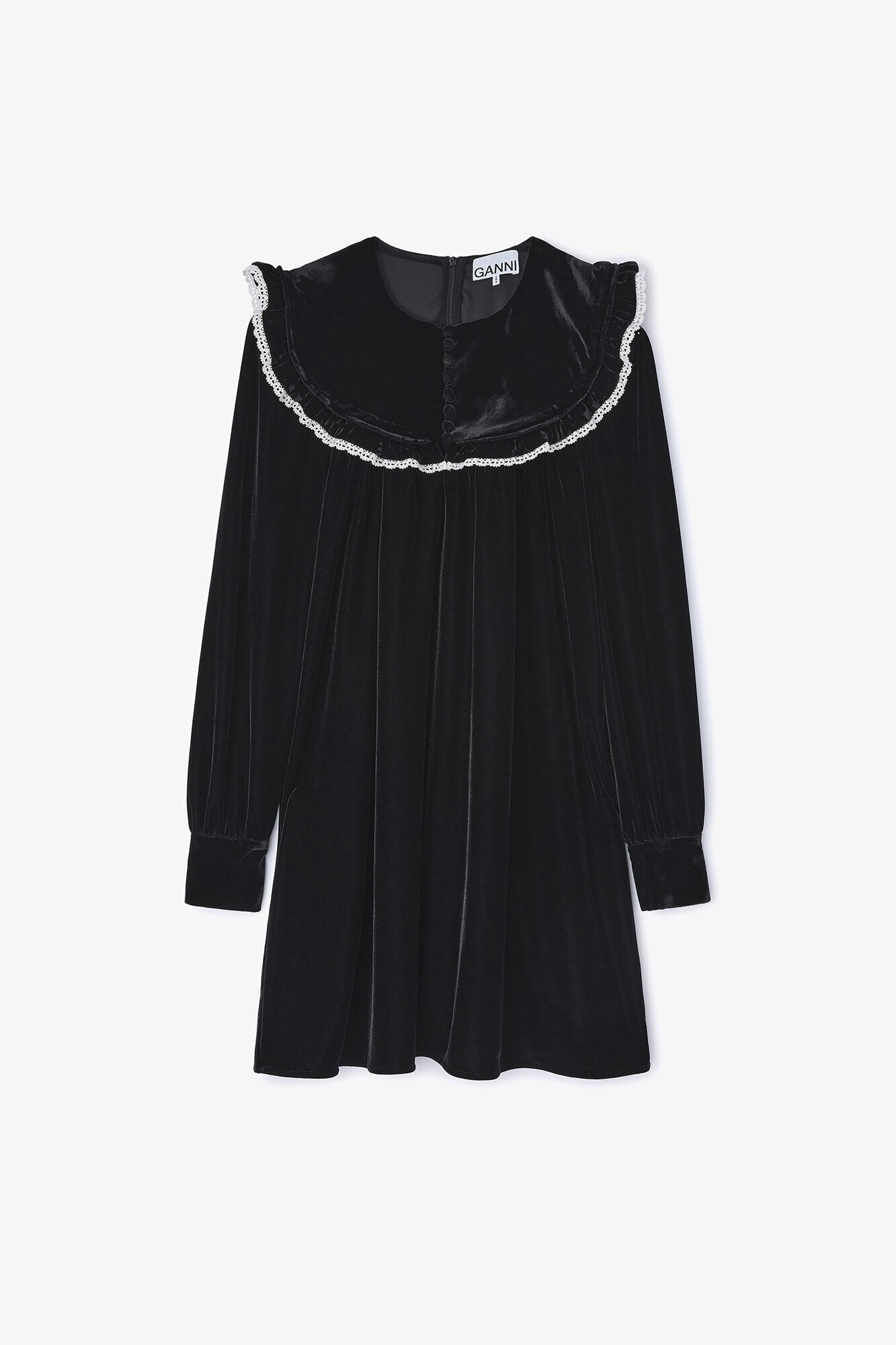 GANNI Black Velvet Dress