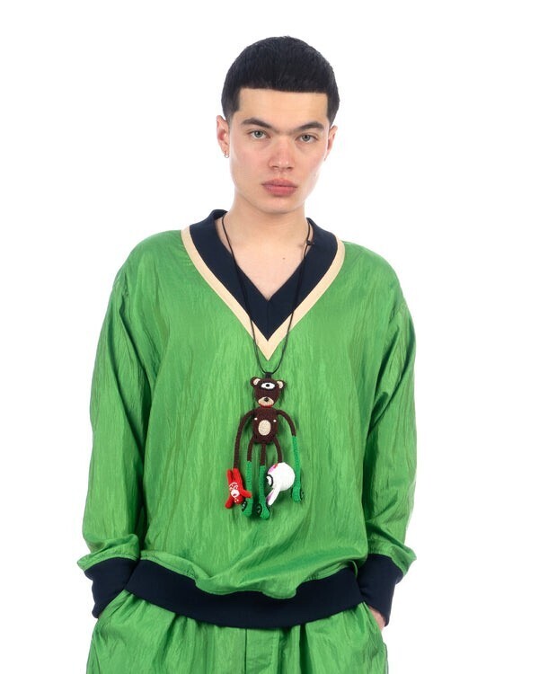 HAVERSACK V-neck Pullover Blouson Green