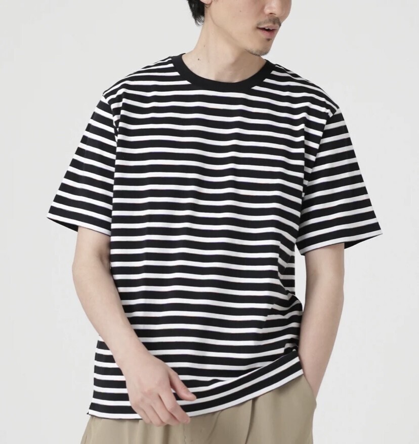 NANO universe LB.04/レインボーボーダーTシャツ 半袖