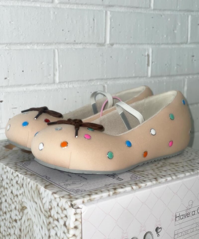 GRAPE Cotton-filled rhinestone ballet flats
