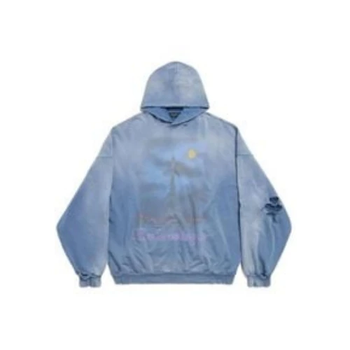 Balenciaga PARIS MOON HOODIE OVERSIZED IN BLUE