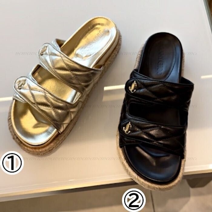 JIMMY CHOO JCロゴ キルトサンダル