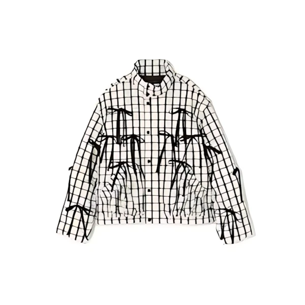 MAISON SPECIAL 2way Checkered Ribbon Puffer Jacket