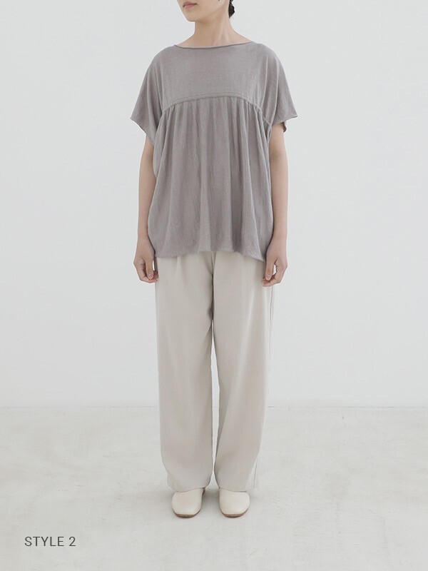 evam eva linen gathered pullover